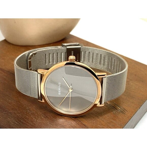 Bering Women's Watch 13436-369 Quartz Gray Dial Rose Gold Stainless Stee… - Picture 8 of 14